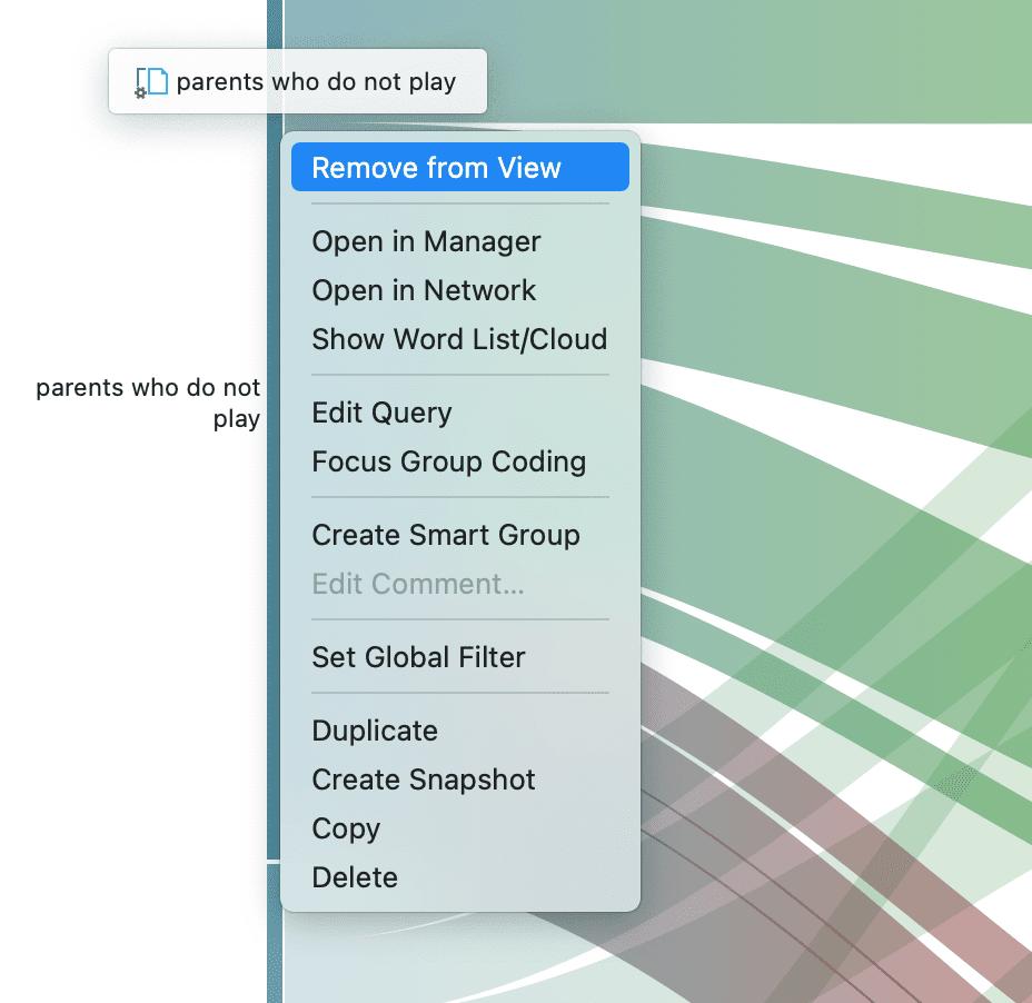 Sankey Diagram context menu