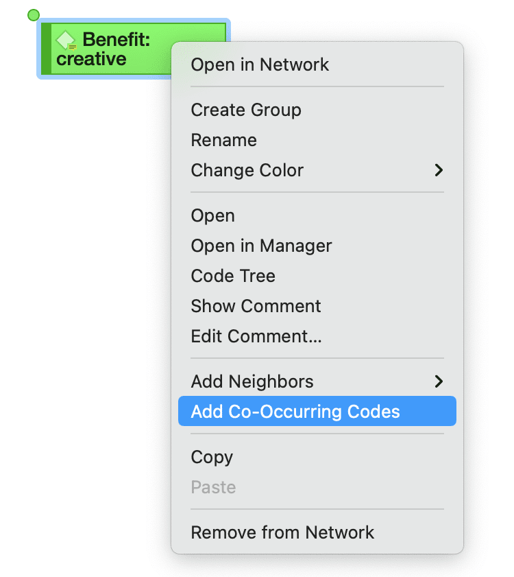 Add Co-occurring codes to network