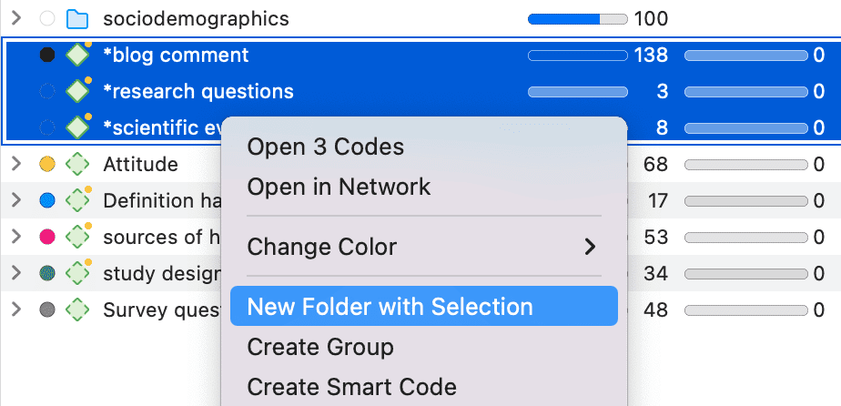 Create folder from selection