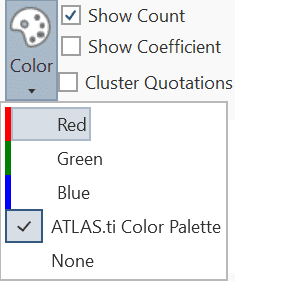 Code Co-occurrence Table colors