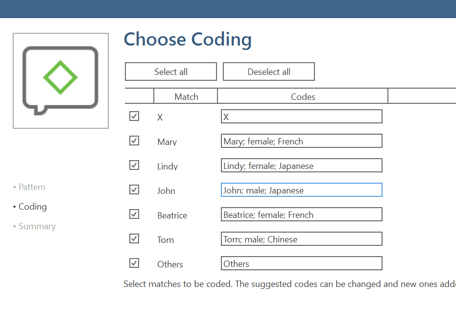 Focus Groups: Select what should be coded and add further codes