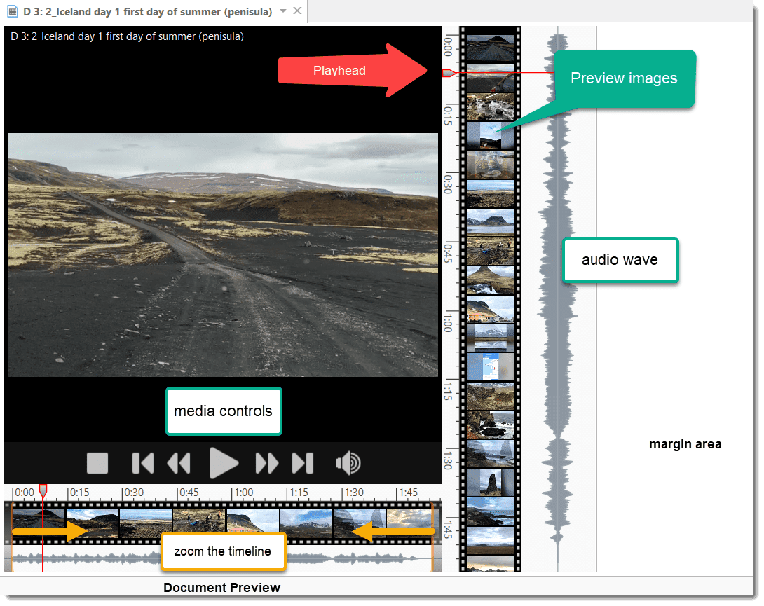 Display of video in ATLAS.ti