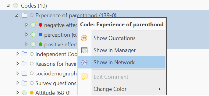 Opening an ad-hoc network from the Project Explorer