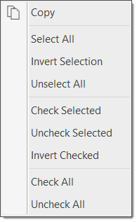 Code Co-occurrence Table context menu