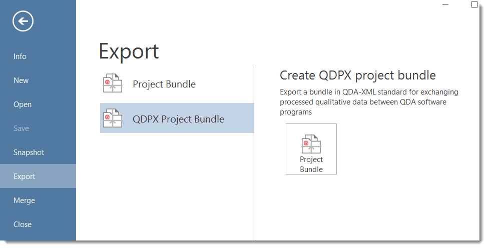 Exporting a project in QDPX format