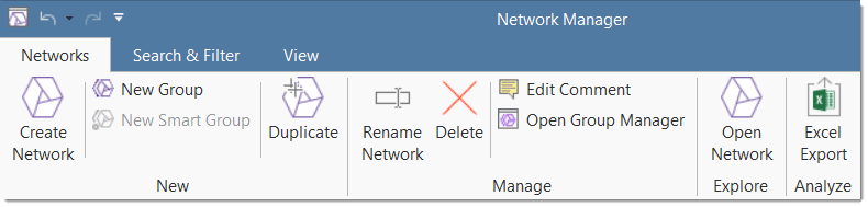 ATLAS.ti Network Manager ribbon