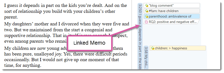 Memo linked to Quotation