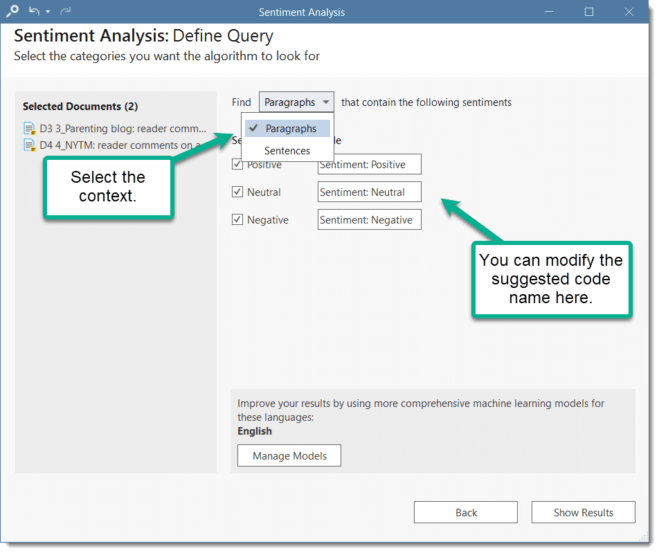 Define Query for Sentiment Analysis