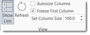 Code-Document Table View Options