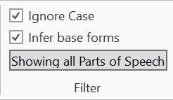 Filter for Word Clouds and Lists