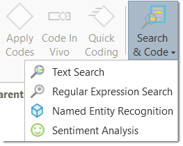 Opening the Search & Code functions
