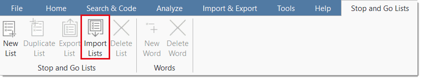 Import existing stop or go lists