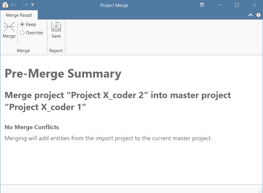 Project Merge Summary