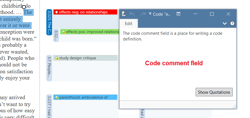 Writing a code comment