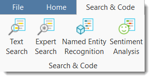 The ATLAS.ti Search & Code tab